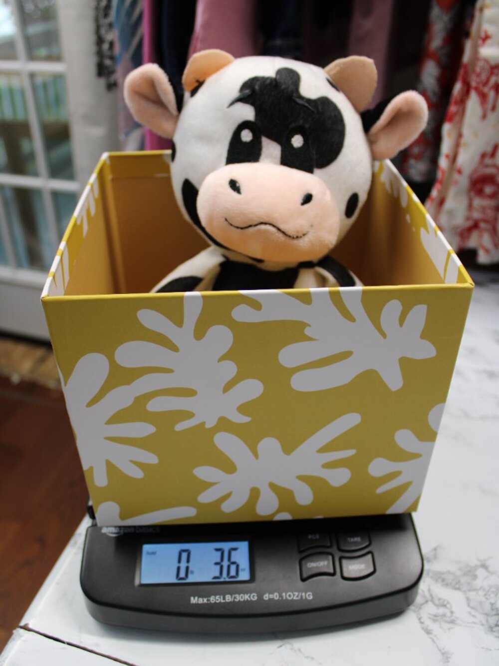 Small Black White Cow Felt Like Plush Toy Embroidered Face - Picture 8 of 8